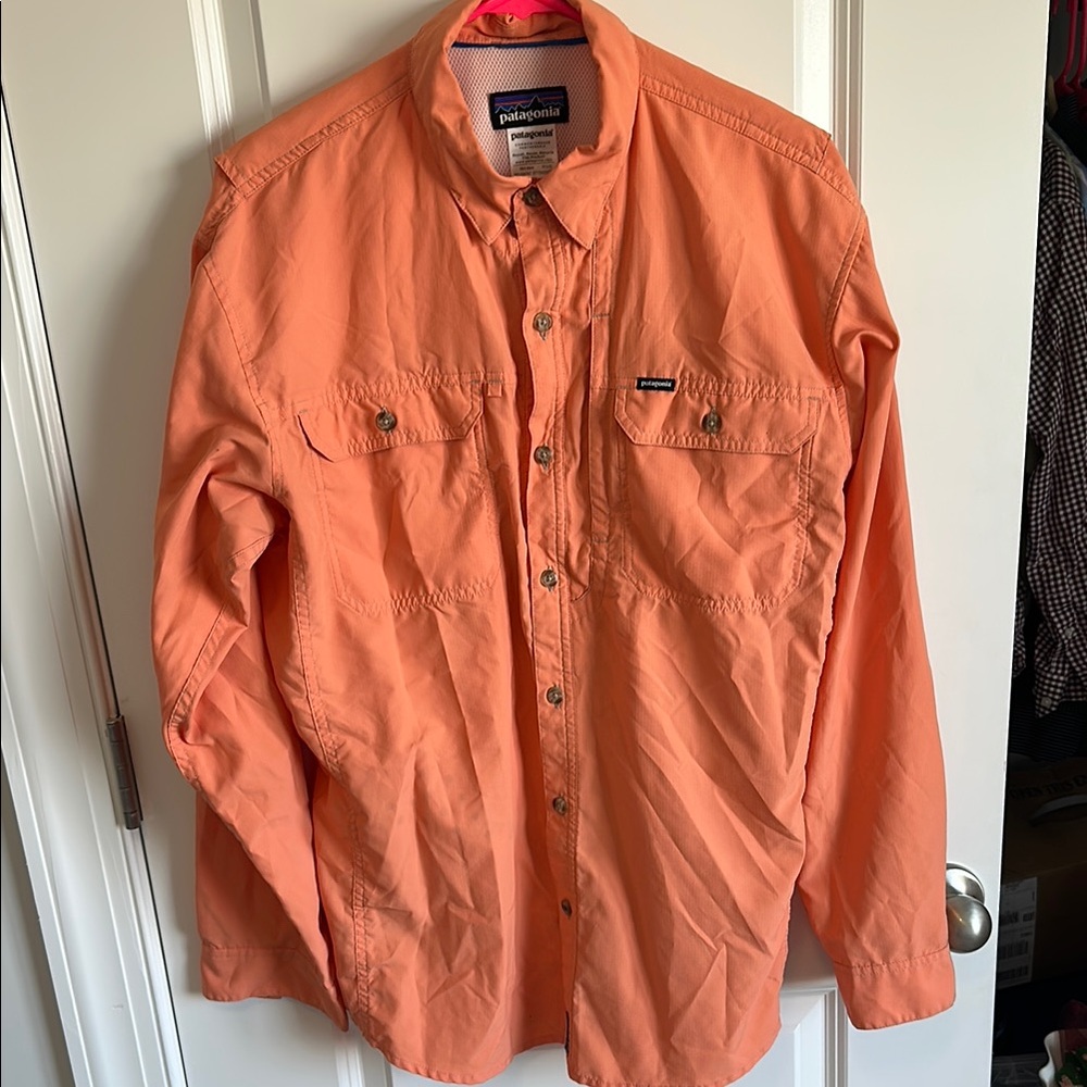 Patagonia Men’s Orange Button-Up Shirt